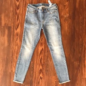 Mid Rise Tall Fringe Skinny Jeans